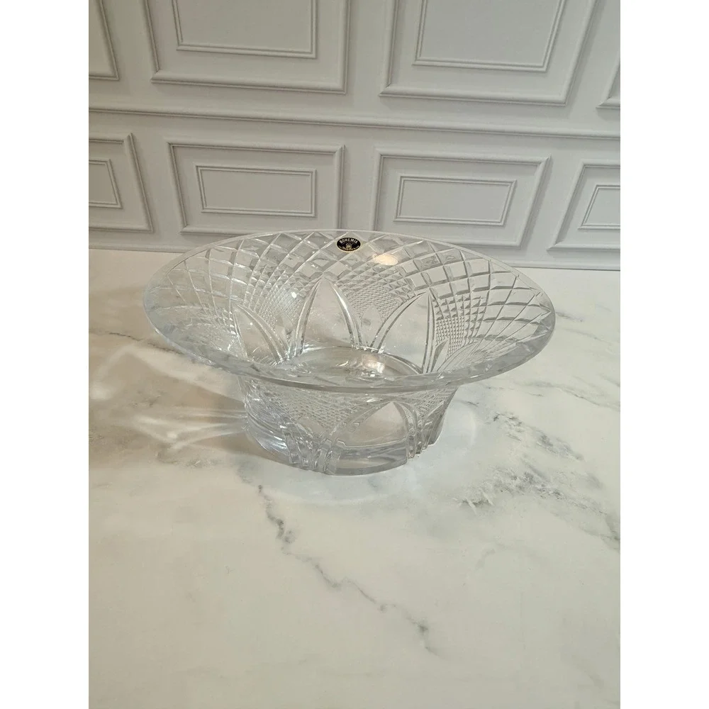 VTG Bohemia Crystal Bowl Athens Diamond Design Fruit Bowl Trifle Bowl MINT!